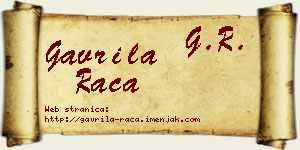 Gavrila Raca vizit kartica